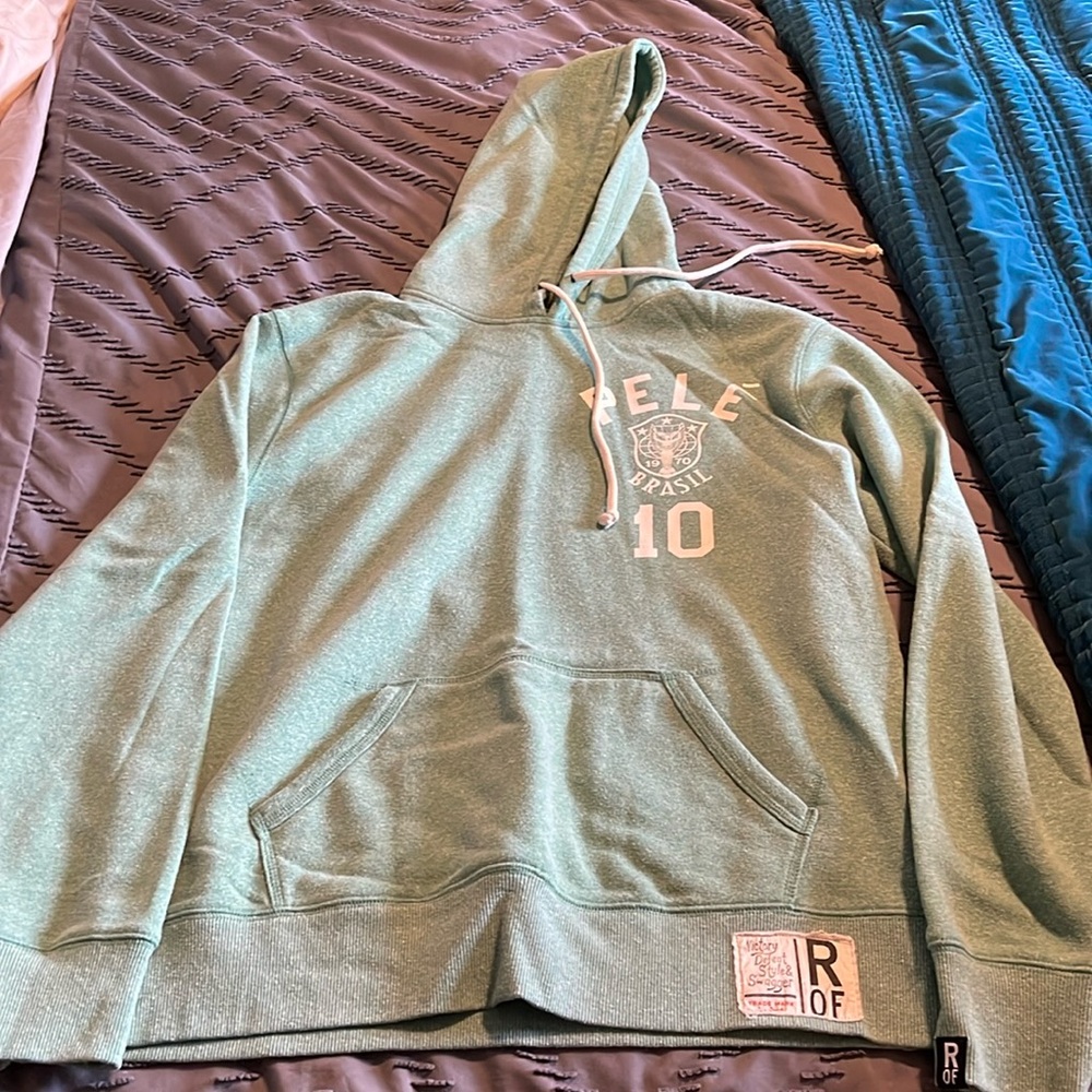 Roots of Fight Pele Brazil Green and White Sweatshirt Hoodie